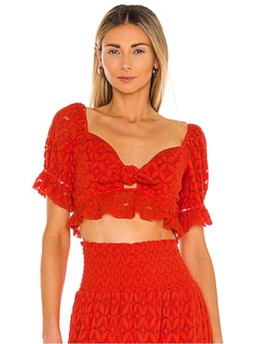 NEW Show Me Your Mumu Coco Crop Top in Spacey Lacey Red